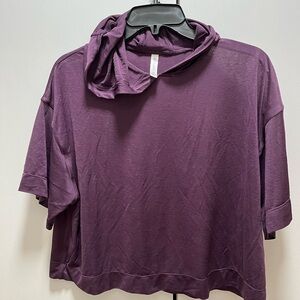 Athleta Vapor Hooded Crop TeeLavender Short Sleeve Top. XS